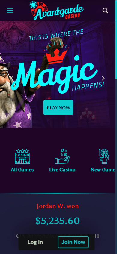 Avantgarde Casino Mobile screenshot
